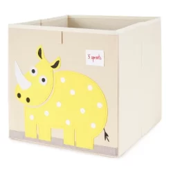 3 Sprouts Large 13 Inch Square Children's Foldable Fabric Storage Cube Organizer Box Soft Toy Bin 2 Piece Bundle With Blue Cat And Yellow Rhino Design -Northlight Store GUEST 9ab30dc1 ed1c 4810 a581 2061c9c1a7a5 2