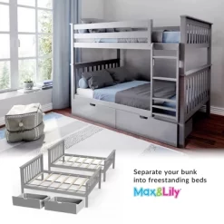 Max & Lily Full Over Full Bunk Bed With Storage Drawers -Northlight Store GUEST 9c31e04c a264 4967 99aa 65769afb097c