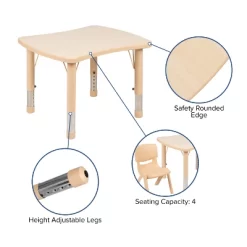 Flash Furniture 21.875"W X 26.625"L Rectangular Plastic Height Adjustable Activity Table Set With 2 Chairs -Northlight Store GUEST 9d0f062d e204 4e1c 9734 84249e0ff70e
