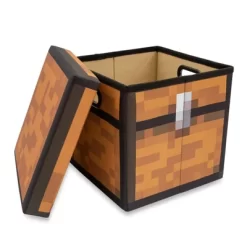 Ukonic Minecraft 13-Inch Fabric Storage Bin Cube Organizers With Lids | Set Of 4