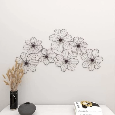 Metal Floral Wire Wall Decor Black - CosmoLiving By Cosmopolitan 11 Metal Floral Wire Wall Decor Black - CosmoLiving By Cosmopolitan - Image 9