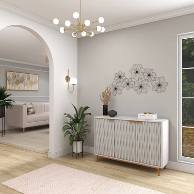 Metal Floral Wire Wall Decor Black - CosmoLiving By Cosmopolitan 7 Metal Floral Wire Wall Decor Black - CosmoLiving By Cosmopolitan - Image 5