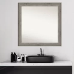 31" X 31" Non-Beveled Regis Barnwood Gray Wood Bathroom Wall Mirror - Amanti Art 15 31" X 31" Non-Beveled Regis Barnwood Gray Wood Bathroom Wall Mirror - Amanti Art -Northlight Store GUEST 9f1095be ed38 4766 84fa fafd893dfe8b