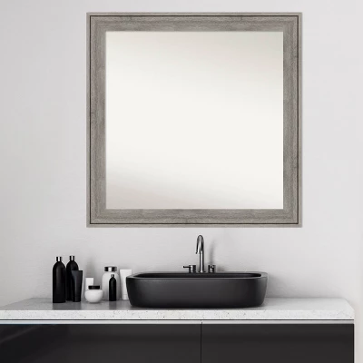 31" X 31" Non-Beveled Regis Barnwood Gray Wood Bathroom Wall Mirror - Amanti Art 8 31" X 31" Non-Beveled Regis Barnwood Gray Wood Bathroom Wall Mirror - Amanti Art - Image 6