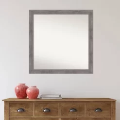 30" X 30" Non-Beveled Pinstripe Plank Gray Narrow Wall Mirror - Amanti Art -Northlight Store GUEST a09c01c0 fc51 4082 a391 c13ff43b79bd