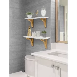 18" Corblynd Traditional Wood Wall Shelf White - Kate & Laurel All Things Decor -Northlight Store GUEST a0b1a520 a5a2 4158 8a99 082d61b5492d