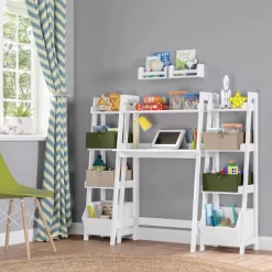 Kids' Desk With Ladder Shelf Storage And 2 Bonus Magnetic Art Display Bars White - RiverRidge Home -Northlight Store GUEST a18ea58d 2f31 4883 bf1a 7c63e2644974