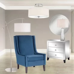 Possini Euro Design Modern Arc Floor Lamp 69" Tall Brushed Steel Adjustable Boom Off White Linen Drum Shade For Living Room Reading Office -Northlight Store GUEST a19f6ed9 a22a 4c69 85b6 01526b4b6d08