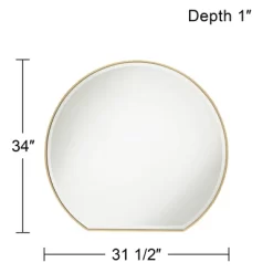 Noble Park Round Flat Bottomed Vanity Decorative Wall Mirror Modern Beveled Edge Matte Gold Frame 31 1/2" Wide For Bathroom Bedroom Living Room House -Northlight Store GUEST a1a2a5dd 4c82 482c 86ee a4de1cca03de
