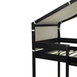 Wood Twin Over Twin Bunk Bed With Tent-ModernLuxe 18 Wood Twin Over Twin Bunk Bed With Tent-ModernLuxe -Northlight Store GUEST a1e70e25 420f 426a bef0 b8ac0a893905
