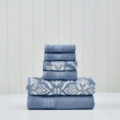 Modern Threads 6-Piece Cotton Jacquard Towel Set, Amaris. -Northlight Store GUEST a2abd30d 62ce 40f3 8b2e 515741480b01