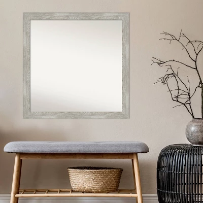 30" X 30" Non-Beveled Dove Narrow Bathroom Wall Mirror Gray Wash - Amanti Art 7 30" X 30" Non-Beveled Dove Narrow Bathroom Wall Mirror Gray Wash - Amanti Art - Image 5
