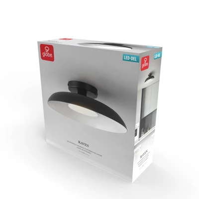 1-Light LED Integrated Matte Black Flush Mount Ceiling Light - Globe Electric 4 1-Light LED Integrated Matte Black Flush Mount Ceiling Light - Globe Electric - Image 2