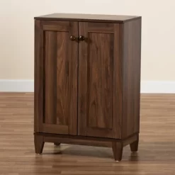 2 Door Nissa Wood Shoe Storage Cabinet Walnut Brown - Baxton Studio -Northlight Store GUEST a5db4f88 be9f 4825 883d 09f6005f5e2b