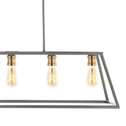 38" LED 5-Light Floyd Iron Adjustable LED Pendant Gray/Brass - JONATHAN Y -Northlight Store GUEST a626e12c 8db4 4391 96cb 696582b27501