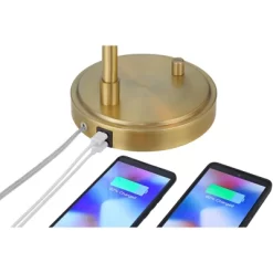 Possini Euro Design Possini Euro Vaile Desk Lamp With Dual USB Ports Warm Gold With Glass Shade -Northlight Store GUEST a642064a 0eab 4bed 9e47 2cd76b7cd821