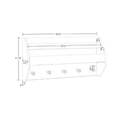 Kids' Catch-All Wall Shelf With Bookrack And Hooks White - RiverRidge Home -Northlight Store GUEST a6500deb 9f7d 4c0c b856 24396c947ae7