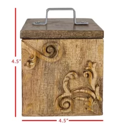 Scroll Carved Trinket Box Mango Wood & Metal - Foreside Home & Garden -Northlight Store GUEST a65a84c4 e619 429c b22f 30881f2f4d13