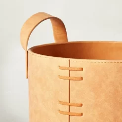 Faux Leather Storage Bin Camel Brown - Hearth & Hand™ With Magnolia -Northlight Store GUEST a690a4f2 fdff 45a8 bfee d68985dd8506