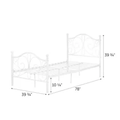 Twin Country Poetry Complete Metal Platform Bed White - South Shore -Northlight Store GUEST a73cd055 f294 45e4 affd d6cdb5327ec9