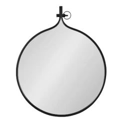 30" X 37" Yitro Metal Framed Wall Mirror Black - Kate & Laurel All Things Decor