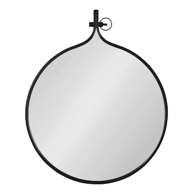 30" X 37" Yitro Metal Framed Wall Mirror Black - Kate & Laurel All Things Decor 3 30" X 37" Yitro Metal Framed Wall Mirror Black - Kate & Laurel All Things Decor