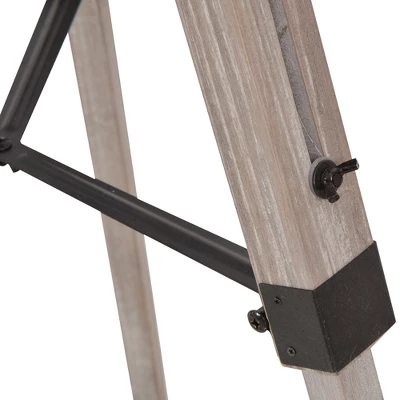 HOMCOM Industrial Style Tripod Floor Lamp, Vintage Spotlight Reading Lamp With Wooden Metal Legs, Wood And Black 5 HOMCOM Industrial Style Tripod Floor Lamp, Vintage Spotlight Reading Lamp With Wooden Metal Legs, Wood And Black - Image 3