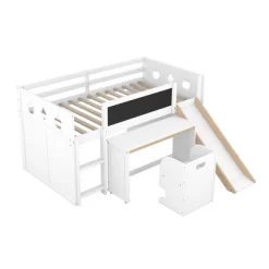 Wood Loft Bed With Slide, Cabinets, Blackboard, Desk And Chair-ModernLuxe -Northlight Store GUEST a9d47b9a 43e3 4380 bb02 363fb0aa521c
