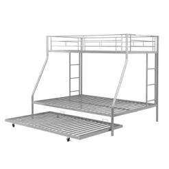 Twin Over Full Steel Bunk Bed With Twin Size Trundle Bed And Two-Side Ladders-ModernLuxe 19 Twin Over Full Steel Bunk Bed With Twin Size Trundle Bed And Two-Side Ladders-ModernLuxe -Northlight Store GUEST aa767a84 357c 4531 b5ac 9dc587493a1d