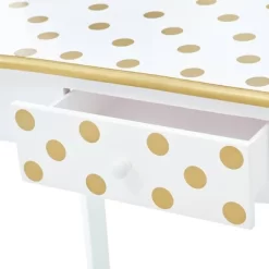 Fashion Polka Dot Gisele Play Vanity Set With Led Mirror White/Gold - Teamson Kids -Northlight Store GUEST ab0681c8 53fe 4186 a732 cfc0a27d59ac