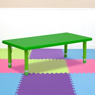 Flash Furniture 24"W X 48"L Rectangular Plastic Height Adjustable Activity Table 3 Flash Furniture 24"W X 48"L Rectangular Plastic Height Adjustable Activity Table