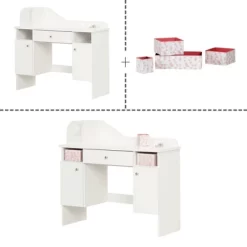 Vito Makeup Desk With Drawer Pure White/Pink - South Shore -Northlight Store GUEST ab562318 a964 4fe2 936c 5f0103f989db