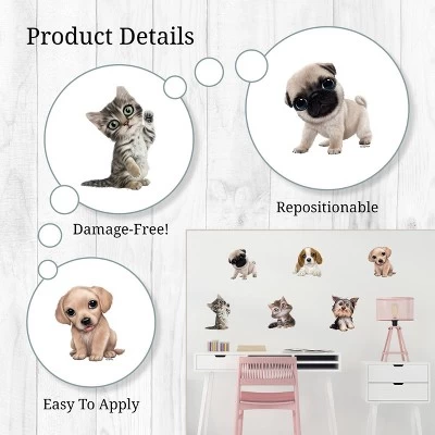 Cats & Dogs Wall Decor - Decalcomania 4 Cats & Dogs Wall Decor - Decalcomania - Image 2