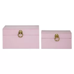 Set Of 2 Faux Shagreen Wood Box With Metal Ring Fixtures - Olivia & May -Northlight Store GUEST abdea5e6 8fc6 43b9 a8c2 5a91fc40d1ad