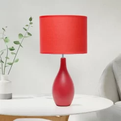 18.11" Traditional Standard Ceramic Dewdrop Table Desk Lamp With Matching Fabric Shade Red - Creekwood Home 13 18.11" Traditional Standard Ceramic Dewdrop Table Desk Lamp With Matching Fabric Shade Red - Creekwood Home -Northlight Store GUEST abfd609c ca3a 4ece aedb a050a2cd62bb