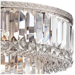 Vienna Full Spectrum Magnificence Modern Ceiling Light Flush Mount Fixture 16" Wide Brushed Satin Nickel Faceted Crystal Glass For Bedroom Living Room -Northlight Store GUEST acc2afbd 9e45 43b0 bd65 d548b2bc3c67