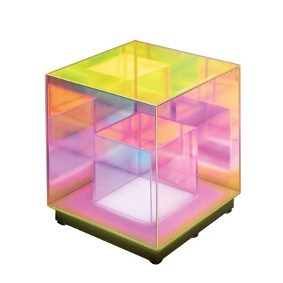 Teen Iridescent Acrylic LED Cube Novelty Table Lamp - West & Arrow 4 Teen Iridescent Acrylic LED Cube Novelty Table Lamp - West & Arrow - Image 2