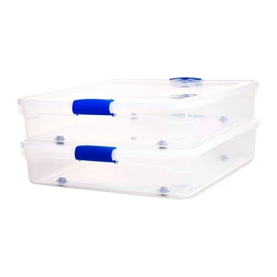 Homz 56 Qt Full/Queen Underbed Clear Plastic Latching Storage Container 7 Homz 56 Qt Full/Queen Underbed Clear Plastic Latching Storage Container - Image 5