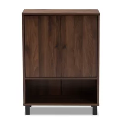 Rossin Walnut Finished 2 Door Wood Entryway Shoe Storage Cabinet Brown - Baxton Studio -Northlight Store GUEST ae33e992 828c 46e1 a199 41b07b06bfcf