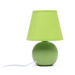 8.66" Petite Ceramic Orb Base Bedside Table Desk Lamp With Matching Tapered Drum Fabric Shade Green - Creekwood Home -Northlight Store GUEST ae5699a3 1f65 4dc7 9634 8820d18c9379