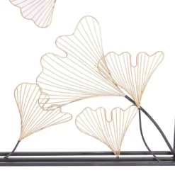 Metal Floral Wall Decor With Black Frame Gold - Olivia & May