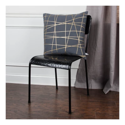 20"x20" Abstract Throw Pillow Gray/Gold - Rizzy Home 4 20"x20" Abstract Throw Pillow Gray/Gold - Rizzy Home - Image 2