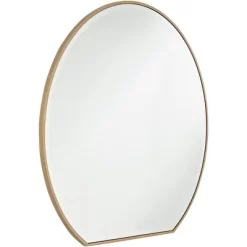 Noble Park Round Flat Bottomed Vanity Decorative Wall Mirror Modern Beveled Edge Matte Gold Frame 31 1/2" Wide For Bathroom Bedroom Living Room House -Northlight Store GUEST b0da762a 2c4f 48bc 8b1e 61515f954843