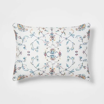 5pc Floral Border Print Comforter Bedding Set Blue/Pink/Yellow - Threshold™ 6 5pc Floral Border Print Comforter Bedding Set Blue/Pink/Yellow - Threshold™ - Image 4