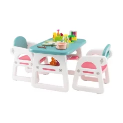 Costway 3-Piece Kids Table And Chair Set Toddler Activity Study Desk With Building Blocks -Northlight Store GUEST b2142cd5 51fa 4527 b552 4df5d43b5af2