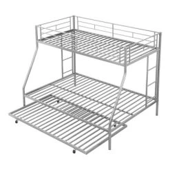 Twin Over Full Steel Bunk Bed With Twin Size Trundle Bed And Two-Side Ladders-ModernLuxe 20 Twin Over Full Steel Bunk Bed With Twin Size Trundle Bed And Two-Side Ladders-ModernLuxe -Northlight Store GUEST b348fc84 89ee 4c30 bcc6 d3e01db834a6