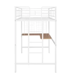 Twin Metal Loft Bed With Desk And Metal Grid - ModernLuxe -Northlight Store GUEST b3b36c0c 1327 4d43 b523 6da3eb24abce