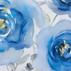 Canvas Floral Framed Wall Art With Silver Frame Blue - Olivia & May -Northlight Store GUEST b3d17728 4ad8 427e b2b2 1e7a7bf66301