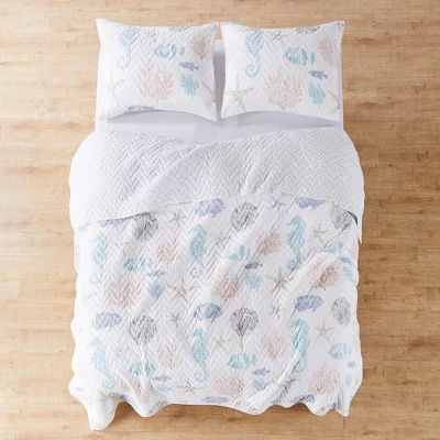 Blue Sea Quilt And Pillow Sham Set - Levtex Home 3 Blue Sea Quilt And Pillow Sham Set - Levtex Home