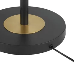 360 Lighting Rayna Mid Century Modern Downbridge Floor Lamp 61 1/2" Tall Black Gold Metal Off White Linen Drum Shade For Living Room Reading Bedroom -Northlight Store GUEST b5e6e322 bb5a 48dc b63e d136b9253ef4